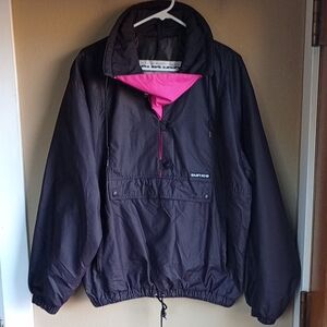 SUNICE Vintage Utrex Supplex 90's Ski Black and Pink Anorak Jacket